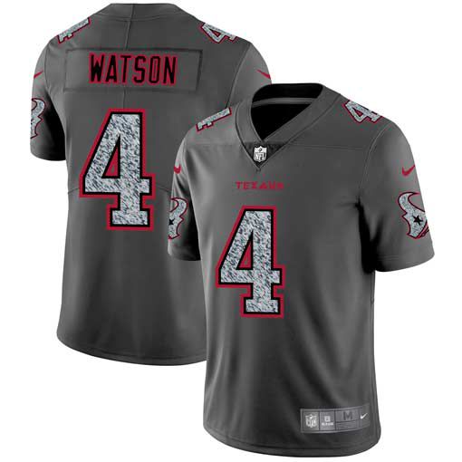 Men Houston Texans 4 Watson Nike Teams Gray Fashion Static Limited NFL Jerseys